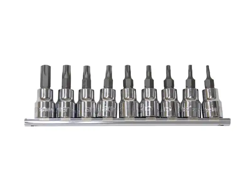 Juego de vasos con puntas torx de 3/8" dr. 9 piezas