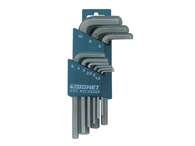 9 pcs Hex Key Set, Short, Metric