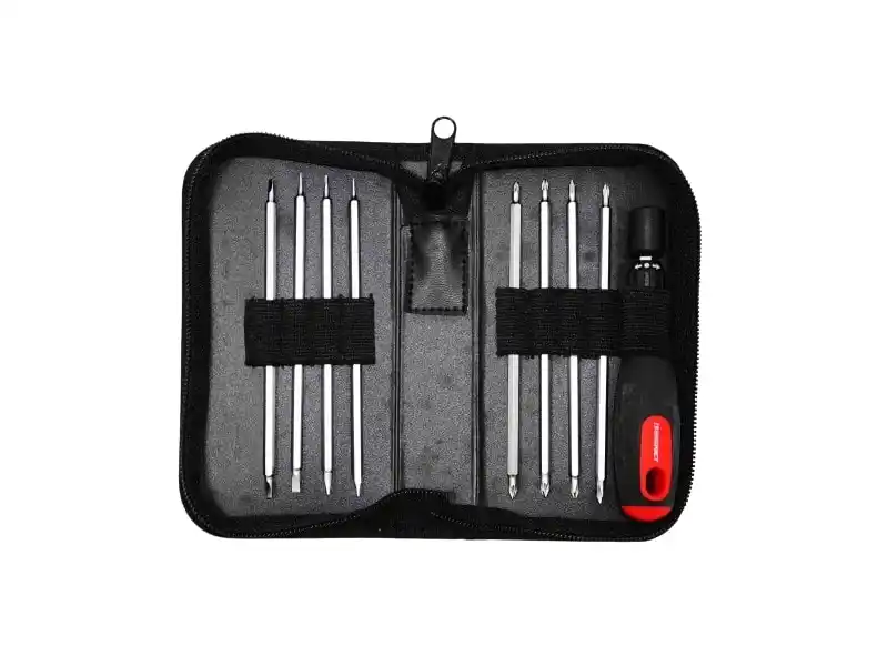 9 pcs Precision Screwdriver Stepless Ratchet & Double End Bits Set