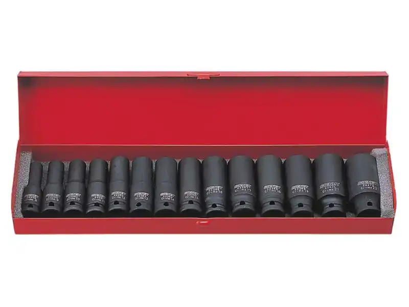 3/8" Dr. 14 pcs Impact Socket Set, Deep, Metric