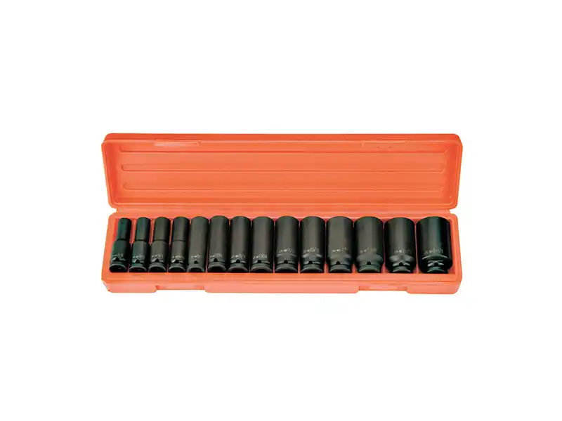 1/2" Dr. 14 pcs Impact Socket Set, SAE