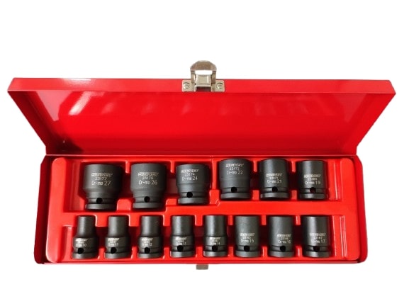 1/2" Dr. 14 pcs Impact Socket Set, Metric