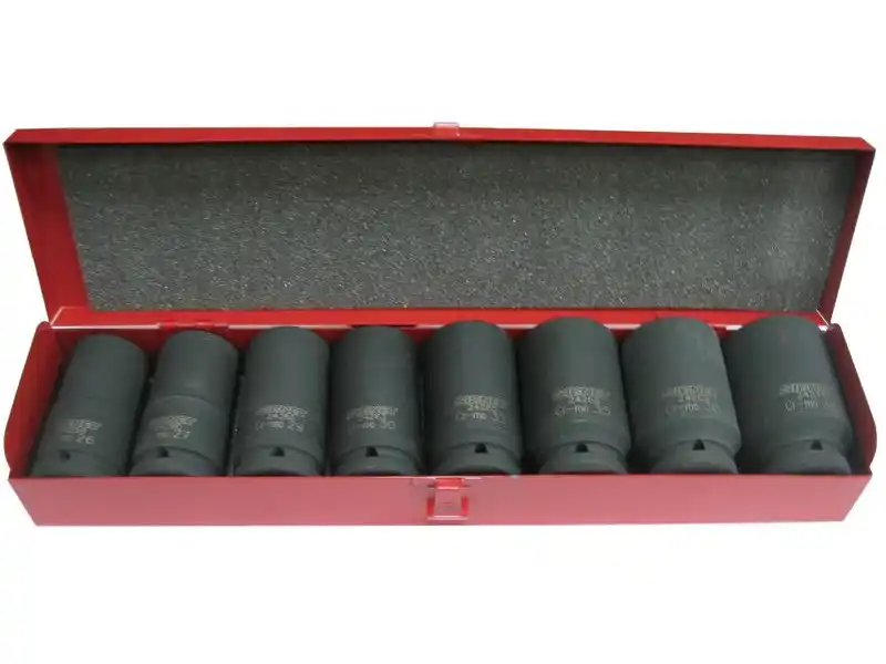 3/4" Dr. 8 pcs Impact Socket Set, Deep, Metric