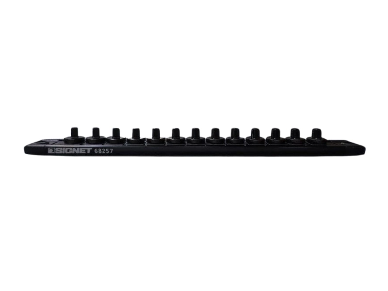 Rail à clip magnétique en aluminium, prise 1/4", 13 pièces x 260 mm, noir