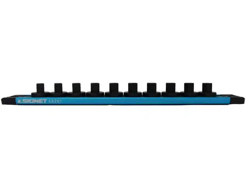 Rail à clip magnétique en aluminium, prise 3/8", 10 pièces x 260 mm, bleu