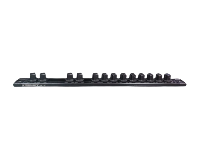 Rail à clip magnétique en aluminium 1/2" dr. 13 pièces x 390 mm, noir