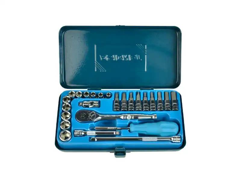 1/4" Dr. 25 pcs Socket Set With Tray, Metric