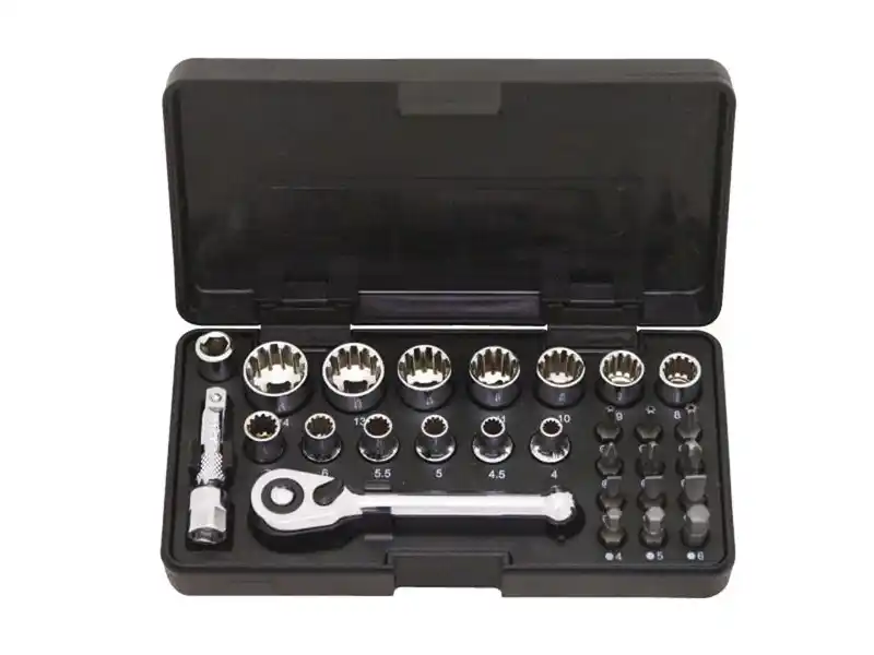 28 pcs Bits Ratchet & Socket Set, Metric