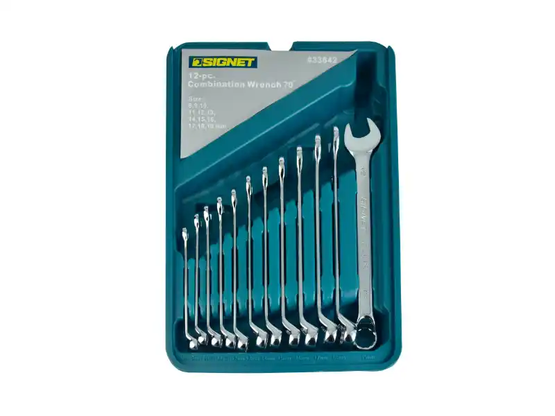 12 pcs Combination Wrench Set, 70 Degree, Metric