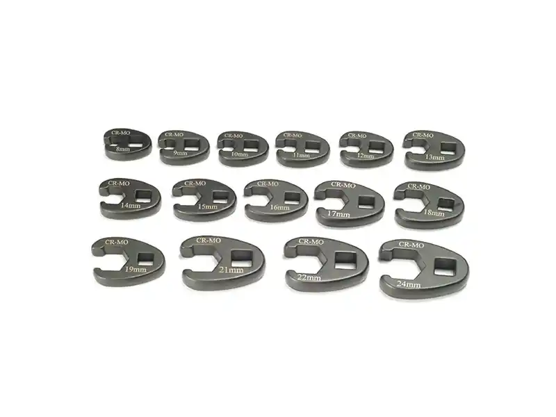 15 pcs Crowfoot Wrench Set, Metric